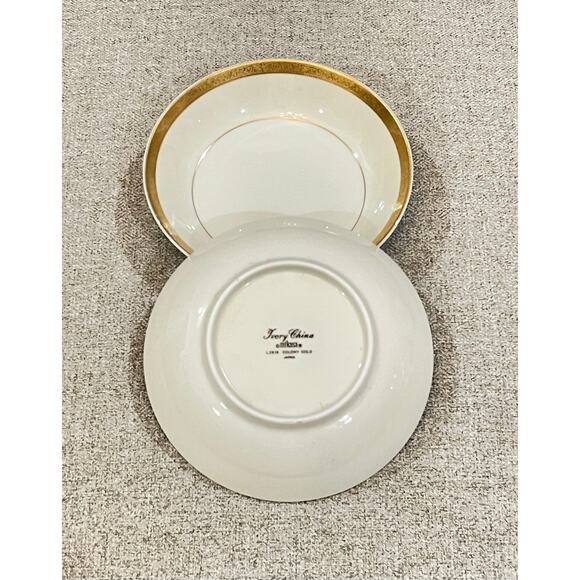 Set of 2 Mikasa Ivory China Colony Gold 5.5 Inch Round Fruit Bowls - Picture 5 of 9